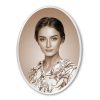 Porzellanbild oval s/w und sepia – Bild 5
